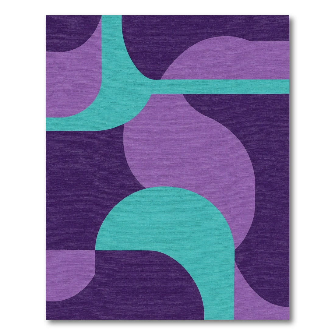 Abstract Lavender Teal Geometric Shapes Rug