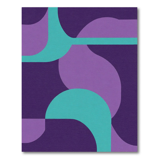 Abstract Lavender Teal Geometric Shapes Rug