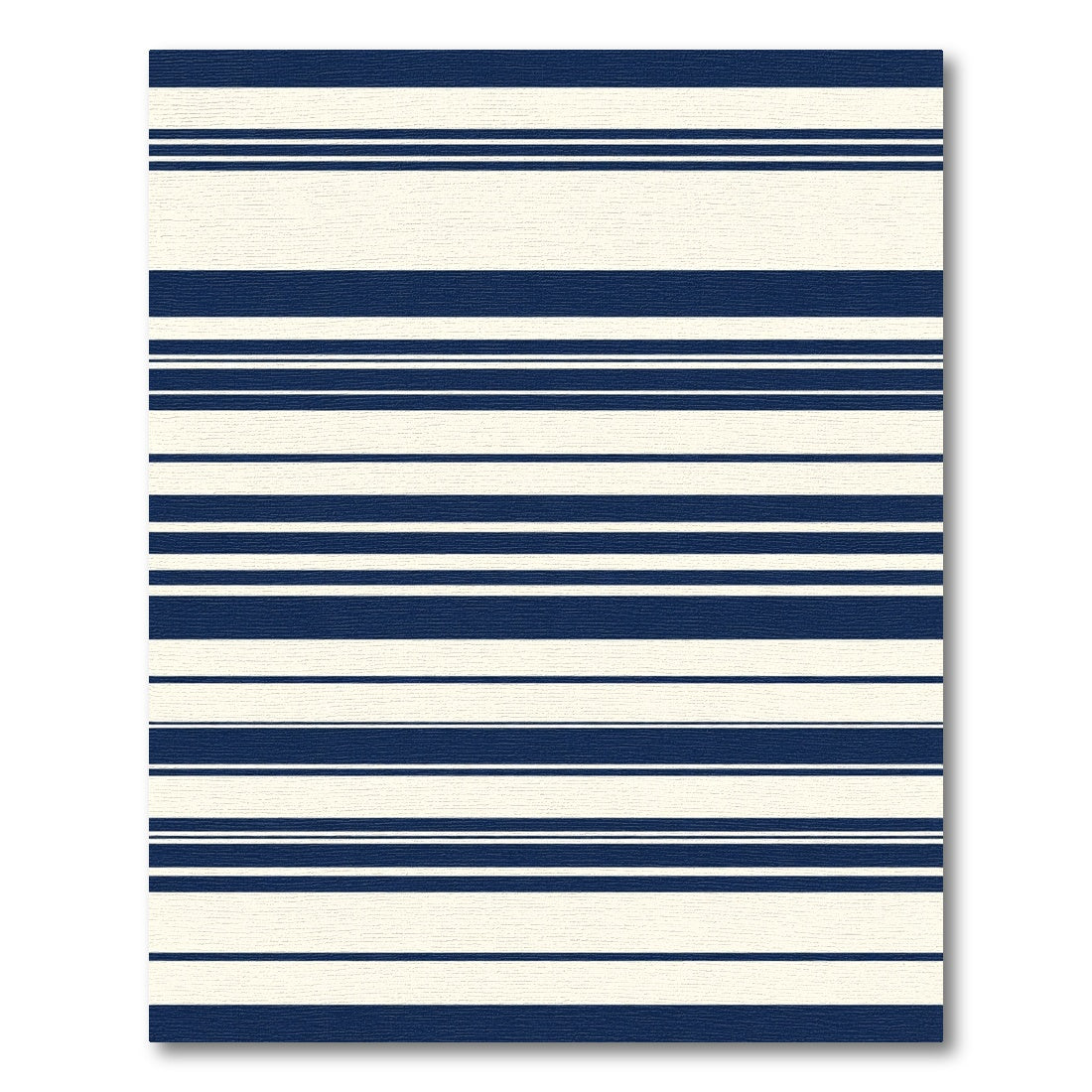 Navy Cream Wide Thin Stripe Rug