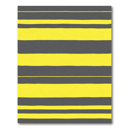 Bold Yellow Gray Stripe Rug