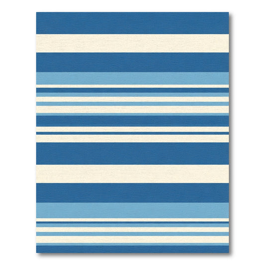 Breezy Coastal Blue Stripe Rug