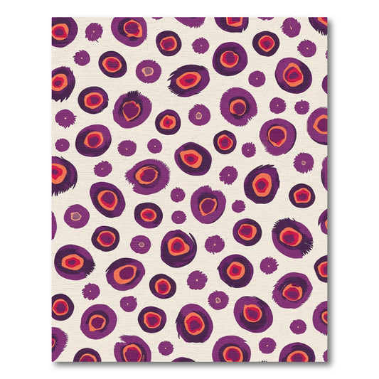 Fuzzy Purple Orange Abstract Dots Rug