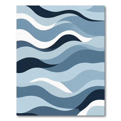 Aqua Blue Serene Wave Layers Rug