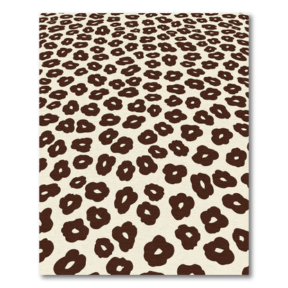 Natural Cream Brown Leopard Spots Rug