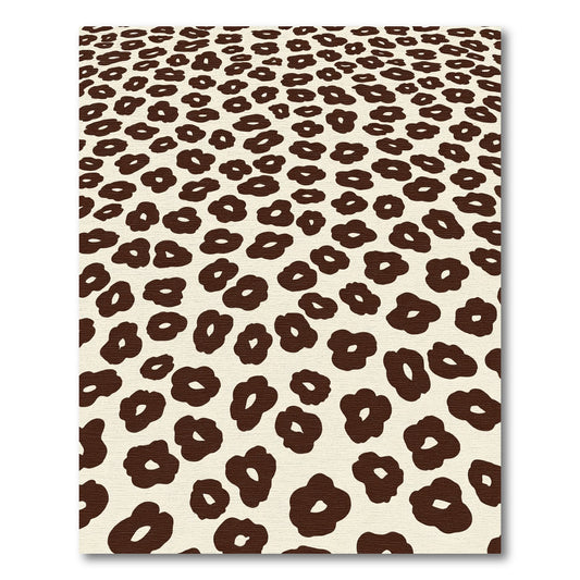 Natural Cream Brown Leopard Spots Rug