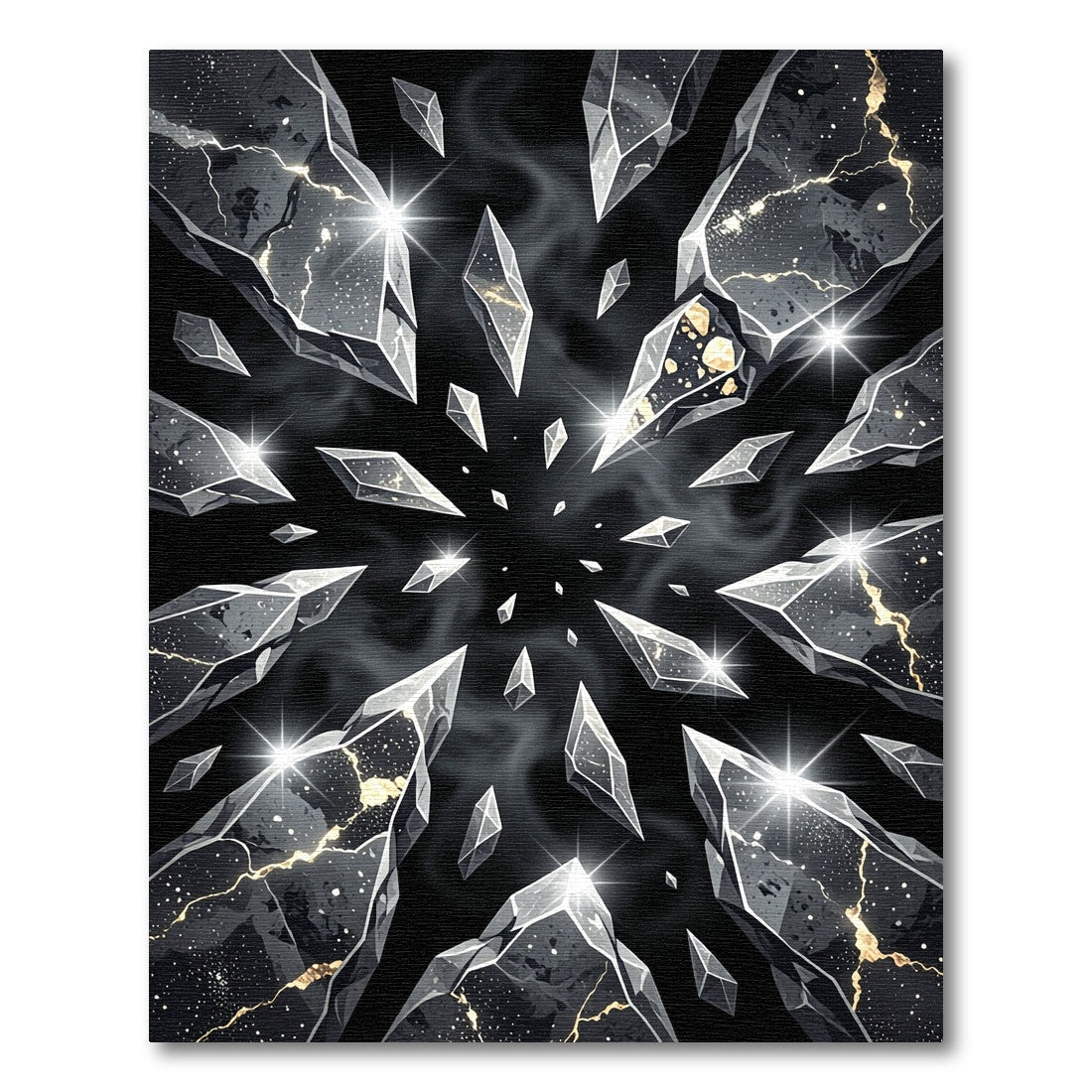 Chic Geometric Crystal Shards Rug