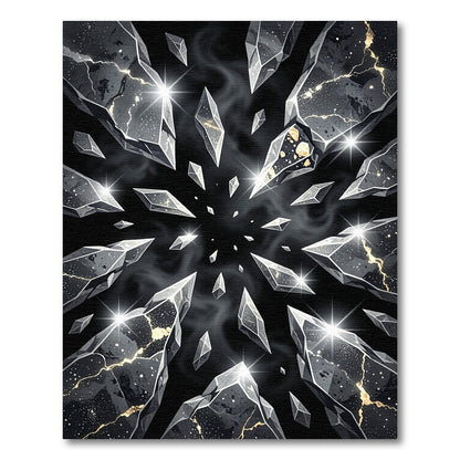 Chic Geometric Crystal Shards Rug