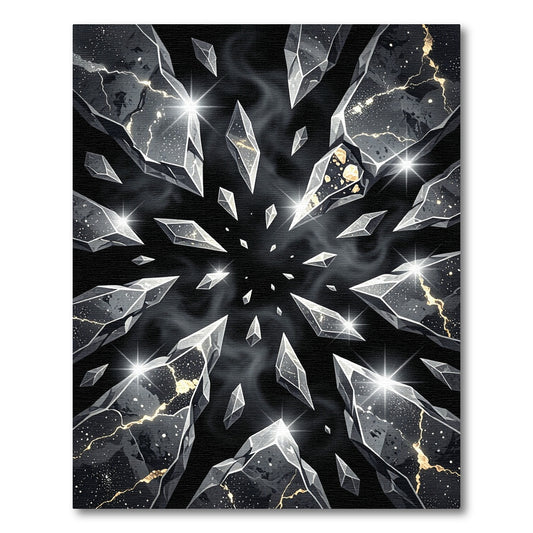 Chic Geometric Crystal Shards Rug