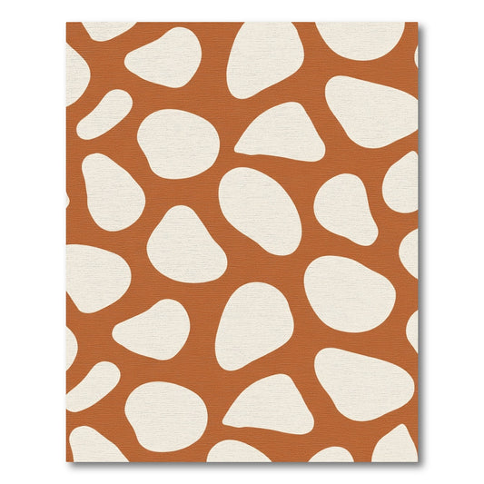 Terracotta Cream Abstract Blob Rug