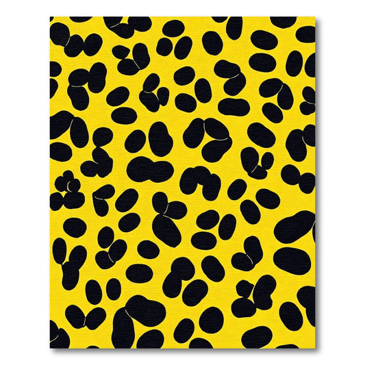 Bold Yellow Black Blotches Rug