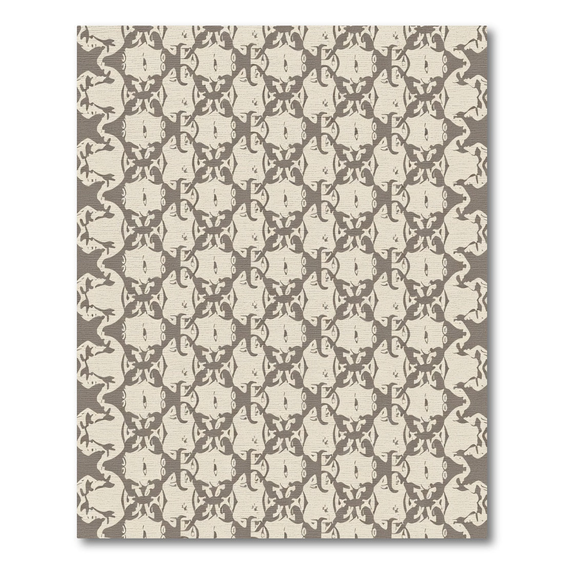 Taupe Abstract Face Repeating Overlay Rug