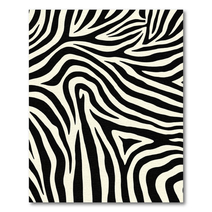 Cream Black Animalistic Stripe Texture Rug