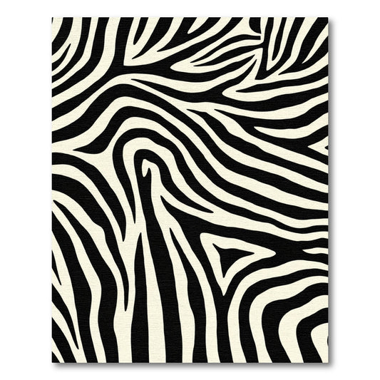 Cream Black Animalistic Stripe Texture Rug