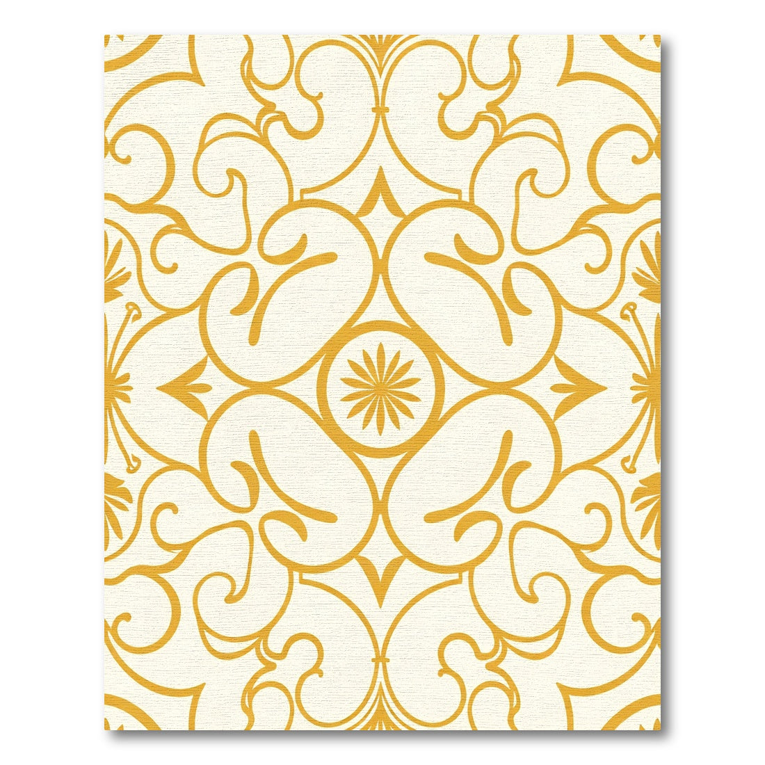 Golden Swirl Arabesque Tile Rug