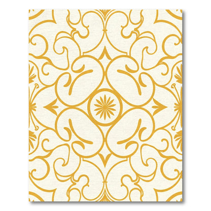 Golden Swirl Arabesque Tile Rug