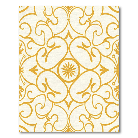 Golden Swirl Arabesque Tile Rug