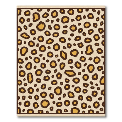 Golden Leopard Spots Texture Rug