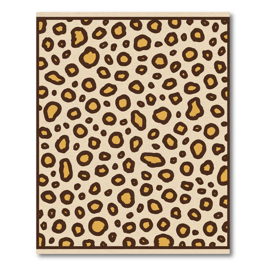Golden Leopard Spots Texture Rug