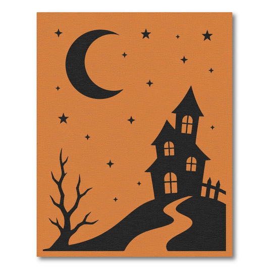 Haunted House Orange Area Rug