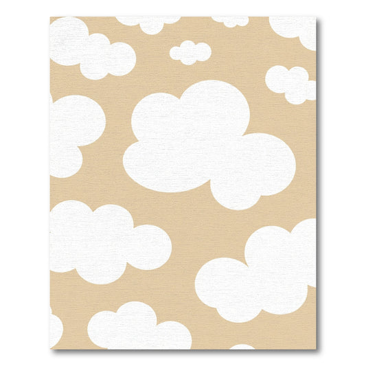 Whimsical White Clouds Sandy Beige Rug
