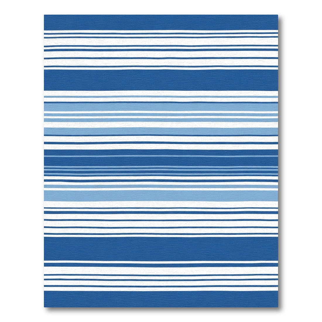 Vibrant Blue White Horizontal Stripe Rug