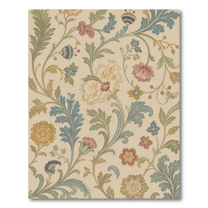 Vintage Floral Beige Area Rug