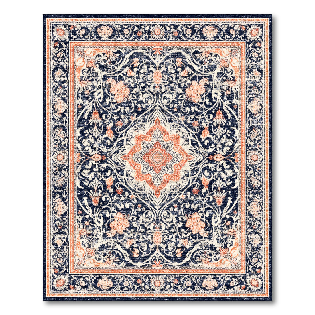 Navy Blue Floral Vintage No. 11 Area Rug