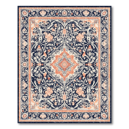 Navy Blue Floral Vintage No. 11 Area Rug