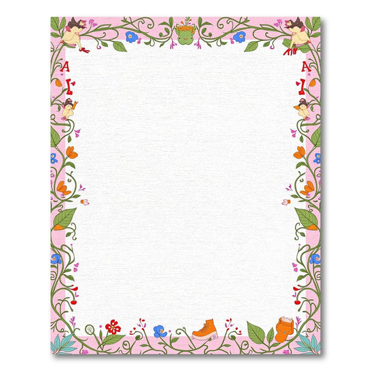 Whimsical Pink Floral Fairy Tale Border Rug
