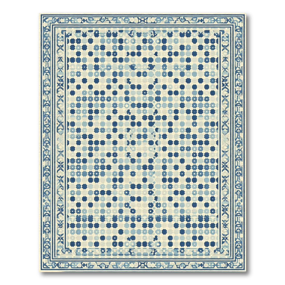 Blue Diamond Tiling Interior Rug