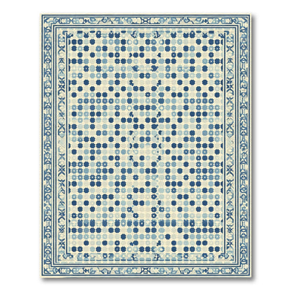 Blue Diamond Tiling Interior Rug