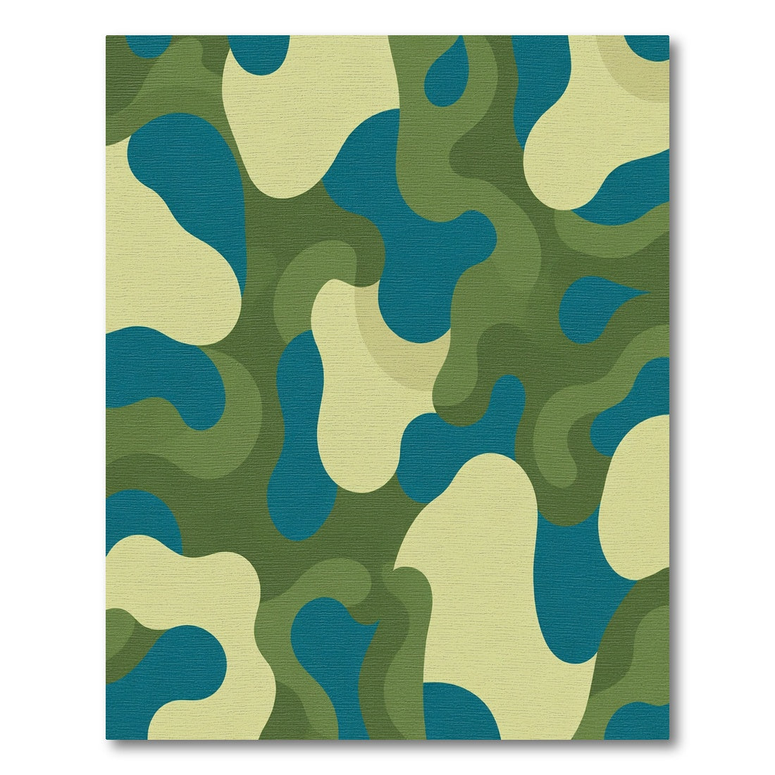 Abstract Camouflage Waves Rug
