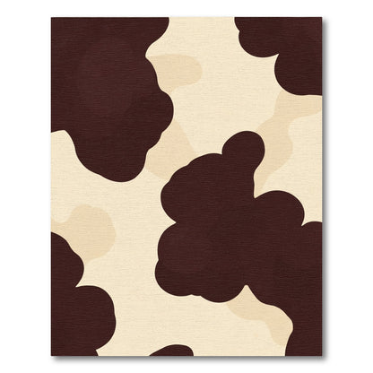 Brown Cream Abstract Splatter Rug