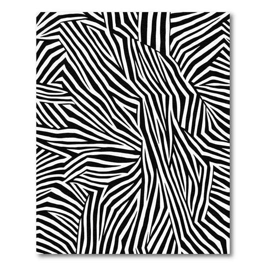 Abstract Black White Zebra Stripes Rug