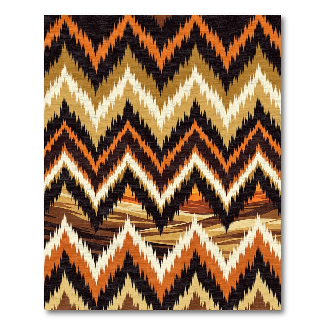 Earthy Tone Chevron Stripe Rug