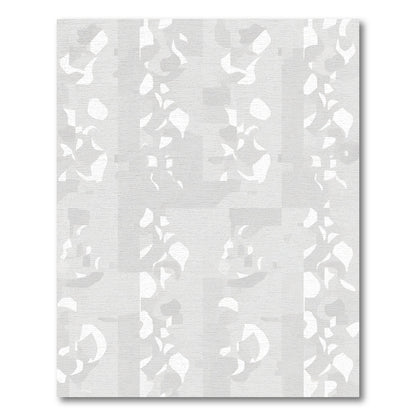 Abstract White Organic Shapes Rug