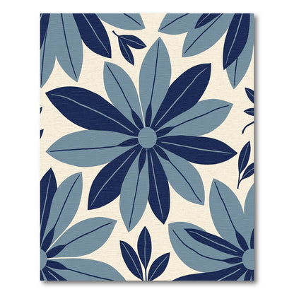 Deep Blue Daisy Bloom Rug