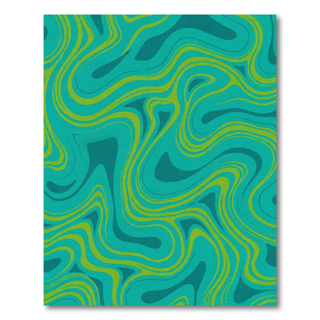 Teal Lime Swirl Fluid Rug