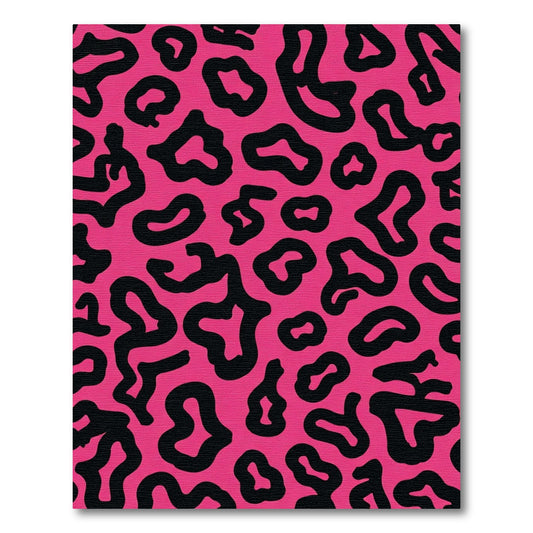 Hot Pink Black Animal Print Rug