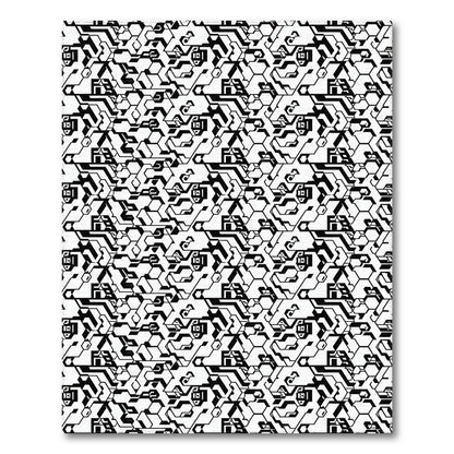 Black and White Black White Geometric Hexagon Area Rug