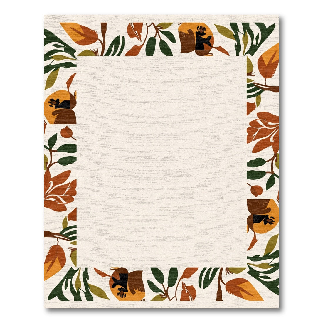 Earthy Autumn Foliage Border Rug