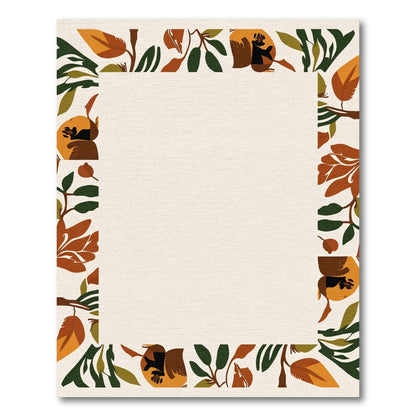 Earthy Autumn Foliage Border Rug