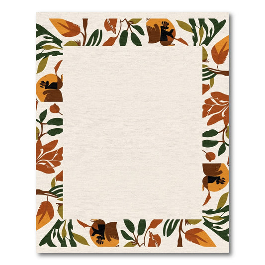 Earthy Autumn Foliage Border Rug
