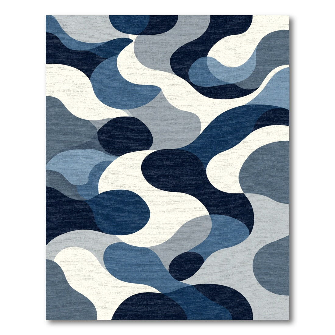 Blue Gray Abstract Paint Swirl Rug