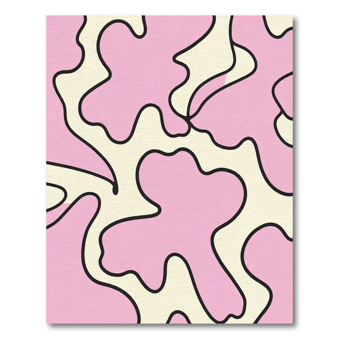 Pink Cream Cloud Abstract Flow Rug