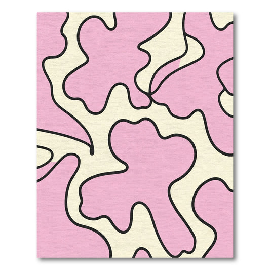 Pink Cream Cloud Abstract Flow Rug