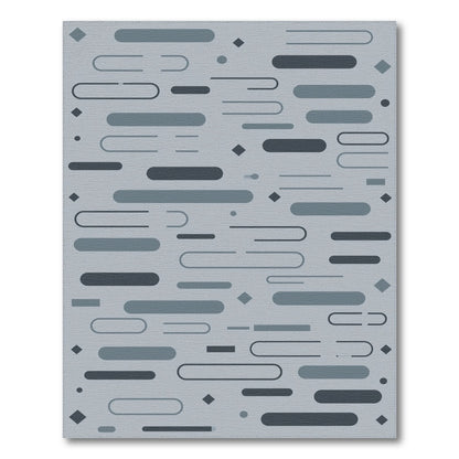 Grey Geometric Abstract Area Rug