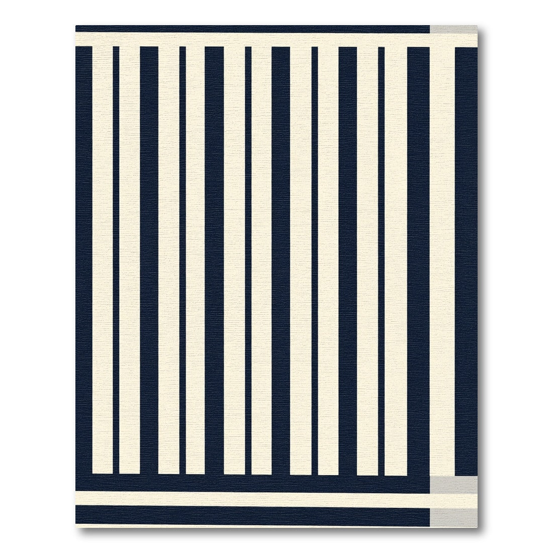 Bold Navy Cream Vertical Stripes Rug
