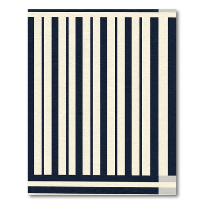 Bold Navy Cream Vertical Stripes Rug