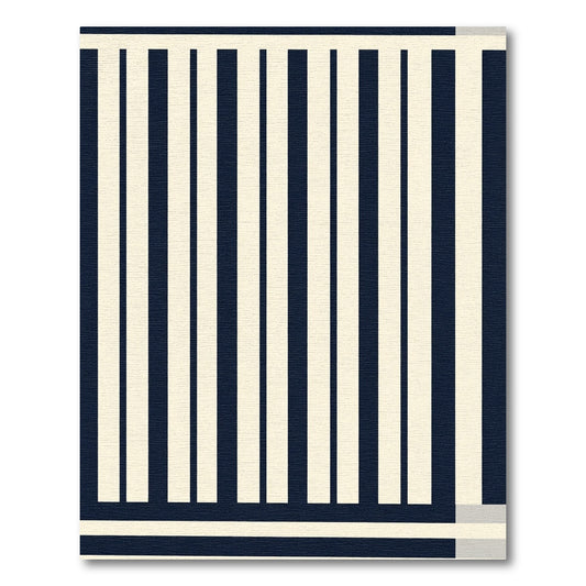 Bold Navy Cream Vertical Stripes Rug